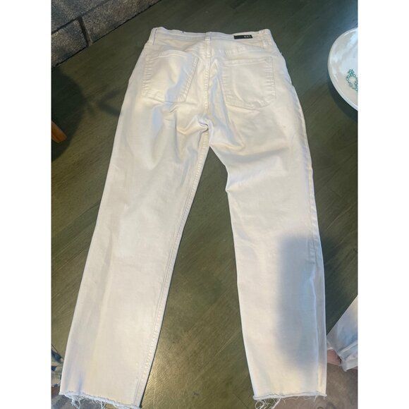 Kut From The Kloth White High-Waisted Frayed Hem Skinny Jeans Size 2 - Picture 5 of 6